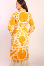 YELLOW SUZANI COAT ANINO - sustainably made MOMO NEW YORK sustainable clothing, Coat slow fashion