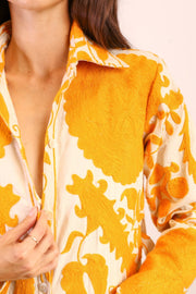 YELLOW SUZANI COAT ANINO - sustainably made MOMO NEW YORK sustainable clothing, Coat slow fashion