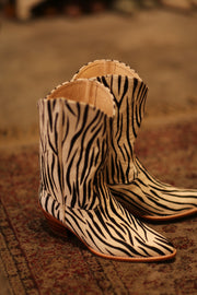 ZEBRA WESTERN BOOTS MILA - sustainably made MOMO NEW YORK sustainable clothing, boots slow fashion