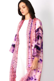 100% SILK HAND BATIK KIMONO DUSTER SASHA - sustainably made MOMO NEW YORK sustainable clothing, kaftan slow fashion