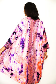 100% SILK HAND BATIK KIMONO DUSTER SASHA - sustainably made MOMO NEW YORK sustainable clothing, kaftan slow fashion