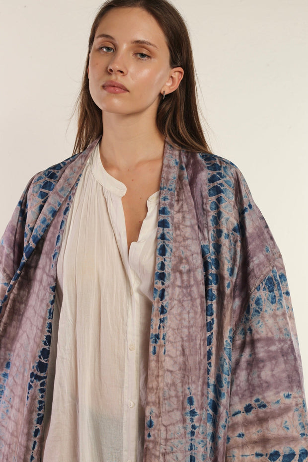 100% THAI SILK KIMONO BAM - sustainably made MOMO NEW YORK sustainable clothing, kimono slow fashion