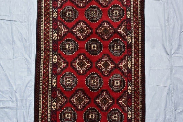 5.11 x 3.8 Ft, Collector piece Vintage Afghan Rug, Medium Sarooq Bukhara Rug, - sustainably made MOMO NEW YORK sustainable clothing, rug slow fashion