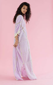 Perfect Summer Kaftan Lupita Hand Stitched - sustainably made MOMO NEW YORK sustainable clothing, Boho Chic slow fashion