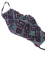 ANTIQUE TRIBAL FABRIC FACE MASK ABENA - sustainably made MOMO NEW YORK sustainable clothing, offer slow fashion