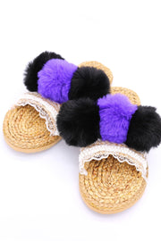 ARUBA POM POM SANDAL - sustainably made MOMO NEW YORK sustainable clothing, preorder slow fashion