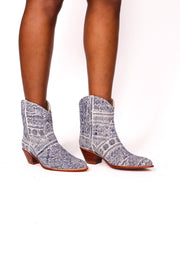 BATIK INDIGO BOOTIES NATASHA - sustainably made MOMO NEW YORK sustainable clothing, boots slow fashion