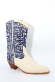 BATIK INDIGO WESTERN BOOTS MOLI - sustainably made MOMO NEW YORK sustainable clothing, boots slow fashion