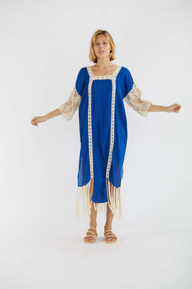 BEACH KAFTAN DRESS HANNELI - sustainably made MOMO NEW YORK sustainable clothing, Boho Chic slow fashion