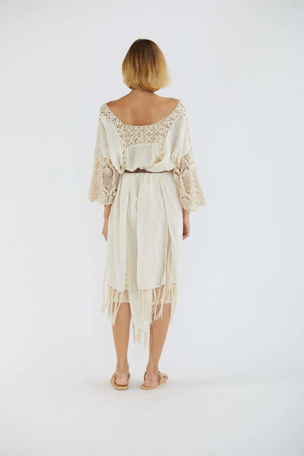 BEACH KAFTAN DRESS HANNELI - sustainably made MOMO NEW YORK sustainable clothing, Boho Chic slow fashion