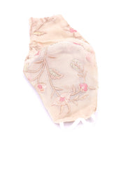 BEIGE CHIFFON SILK FACE MASK HANNAH - sustainably made MOMO NEW YORK sustainable clothing, offerfm slow fashion