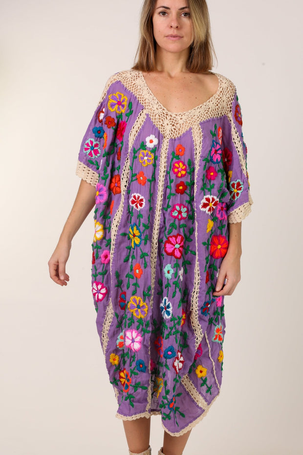 BELLA FLOR CROCHET KAFTAN - sustainably made MOMO NEW YORK sustainable clothing, kaftan slow fashion