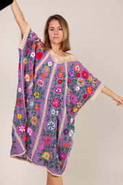 BELLA FLOR CROCHET KAFTAN - sustainably made MOMO NEW YORK sustainable clothing, kaftan slow fashion