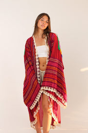 BILA ANGEL WING EMBROIDERED KIMONO DUSTER - sustainably made MOMO NEW YORK sustainable clothing, Embroidered Kimono slow fashion