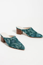 BOTANICAL HEELED MULES X ANTHROPOLOGIE - sustainably made MOMO NEW YORK sustainable clothing, mules slow fashion