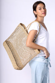 BRAIDED SHOPPING TOTE BAG UTE - sustainably made MOMO NEW YORK sustainable clothing, saleojai slow fashion