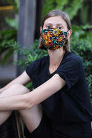 CHIFFON EMBROIDERED FACE MASK MARLA - sustainably made MOMO NEW YORK sustainable clothing, offerfm slow fashion