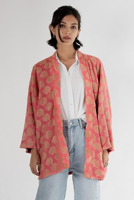 Chiffon Silk Kimono Jacket Yayaoi - sustainably made MOMO NEW YORK sustainable clothing, Kimono slow fashion