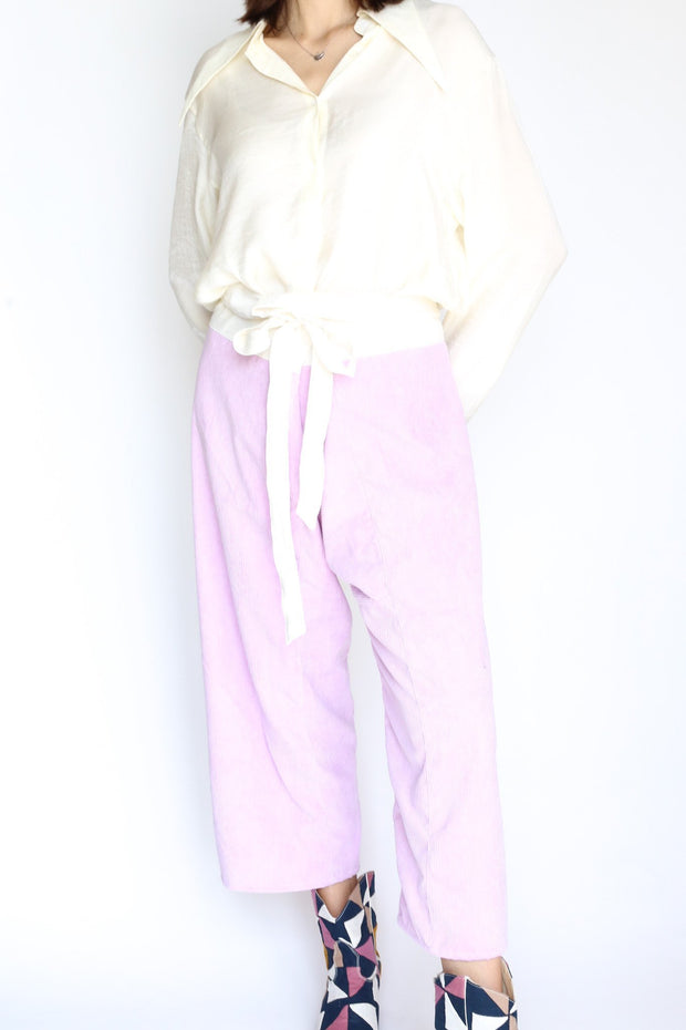 CORDUROY FISHERMAN PANTS TROUSERS - sustainably made MOMO NEW YORK sustainable clothing, offer slow fashion