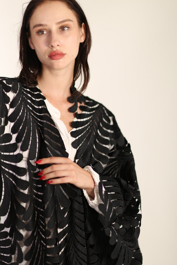 COTTON LACE KAFTAN LONDA - sustainably made MOMO NEW YORK sustainable clothing, slow fashion