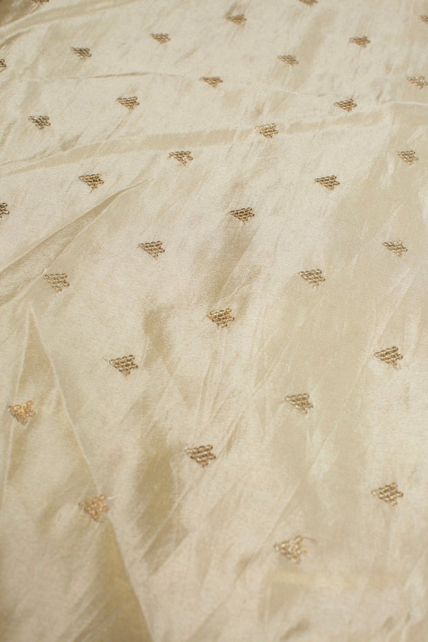 CREAM EMBROIDERED SILK B32-42 - sustainably made MOMO NEW YORK sustainable clothing, fabric slow fashion