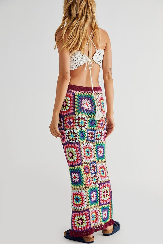 CROCHET DREAM MAXI SKIRT LISA X FREE PEOPLE - sustainably made MOMO NEW YORK sustainable clothing, fall22 slow fashion