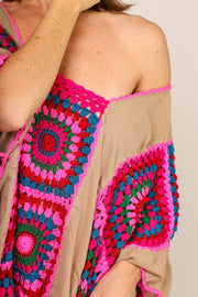 CROCHET KAFTAN JENUS - sustainably made MOMO NEW YORK sustainable clothing, crochet slow fashion