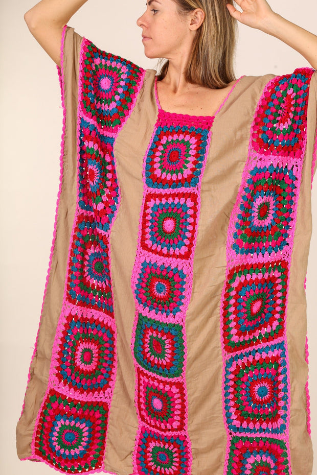 CROCHET KAFTAN JENUS - sustainably made MOMO NEW YORK sustainable clothing, crochet slow fashion