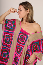 CROCHET KAFTAN JENUS - sustainably made MOMO NEW YORK sustainable clothing, crochet slow fashion