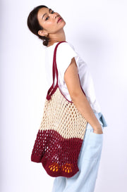 CROCHET SHOPPER BAG JASMIN - sustainably made MOMO NEW YORK sustainable clothing, crochet slow fashion