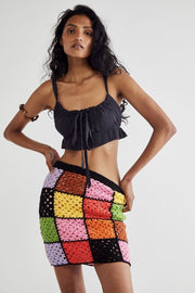 CROCHET SKIRT LALITHA - sustainably made MOMO NEW YORK sustainable clothing, crochet slow fashion