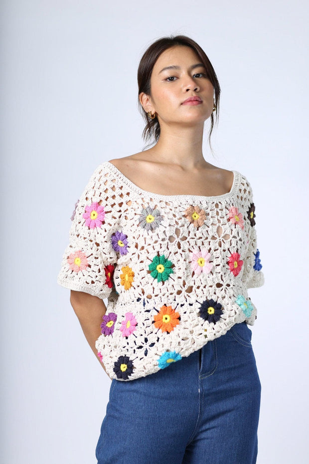 CROCHET TOP TAPPY - sustainably made MOMO NEW YORK sustainable clothing, crochet slow fashion