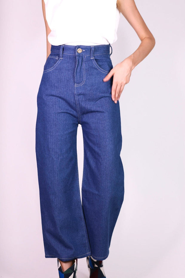 DENIM PANTS HILLARY - sustainably made MOMO NEW YORK sustainable clothing, pants slow fashion