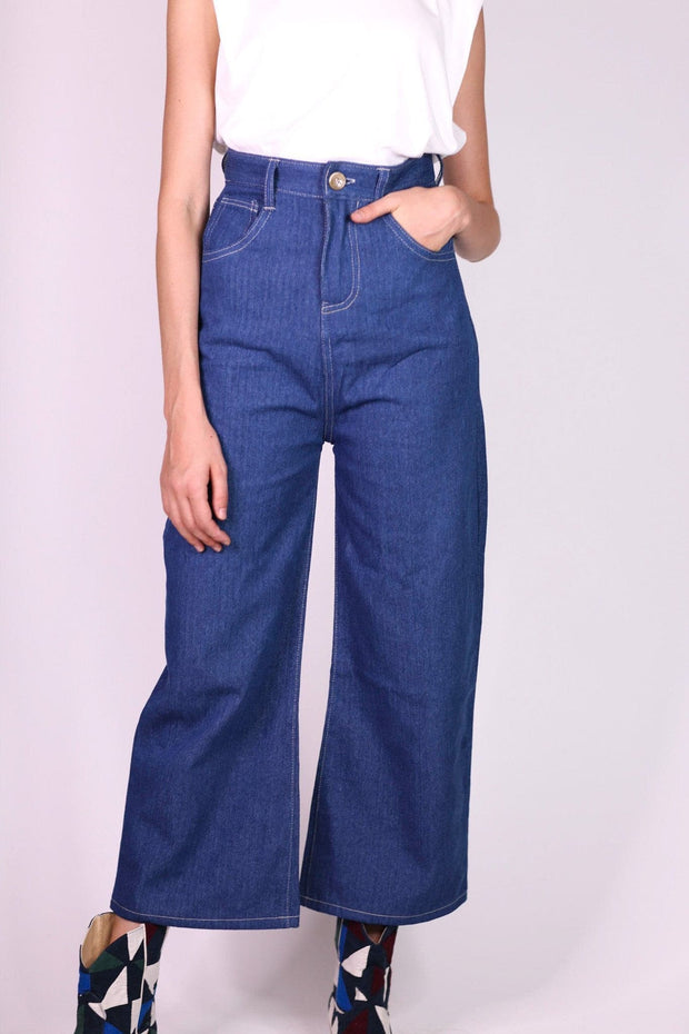 DENIM PANTS HILLARY - sustainably made MOMO NEW YORK sustainable clothing, pants slow fashion