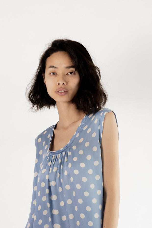 Dress Karen Modal Silk Polka Dot - sustainably made MOMO NEW YORK sustainable clothing, kaftan slow fashion