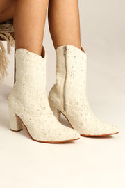 EMBROIDERED BOOTS ARABELLA - sustainably made MOMO NEW YORK sustainable clothing, boots slow fashion