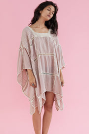 Embroidered Crochet Kaftan Vola - sustainably made MOMO NEW YORK sustainable clothing, Boho Chic slow fashion