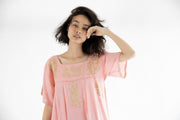 Embroidered Dress Gaughin - sustainably made MOMO NEW YORK sustainable clothing, Boho Chic slow fashion