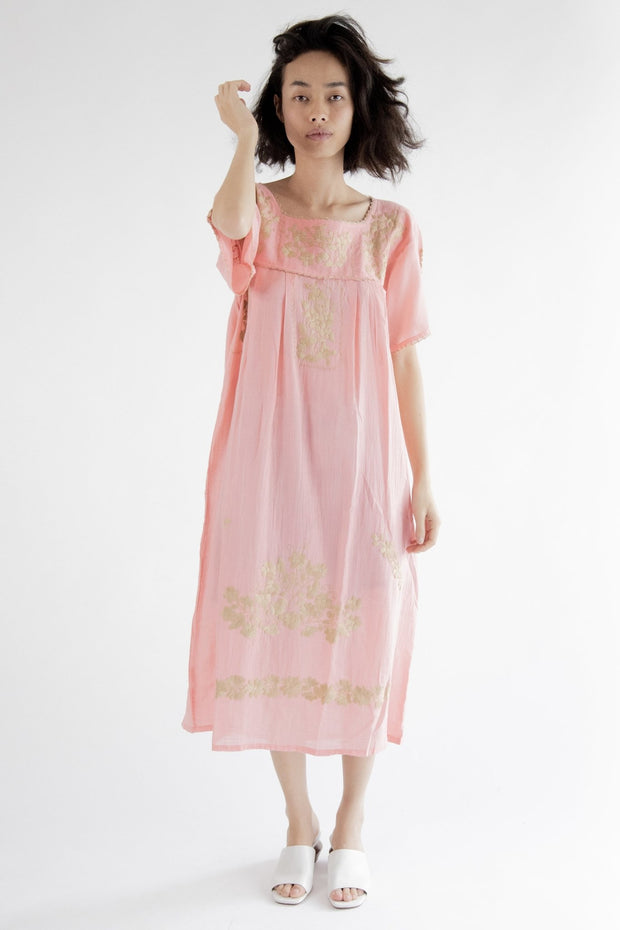 Embroidered Dress Gaughin - sustainably made MOMO NEW YORK sustainable clothing, Boho Chic slow fashion