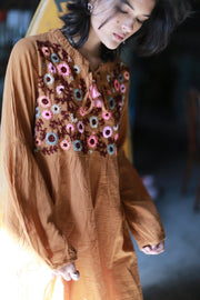 EMBROIDERED DRESS MALIKA - sustainably made MOMO NEW YORK sustainable clothing, kaftan slow fashion