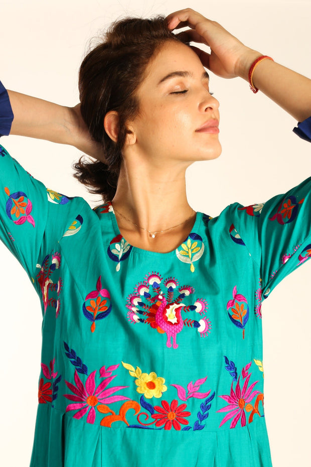 EMBROIDERED DRESS NELI - sustainably made MOMO NEW YORK sustainable clothing, dress slow fashion