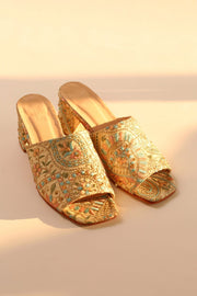 EMBROIDERED FLOWER SILK MULES MILTONA - sustainably made MOMO NEW YORK sustainable clothing, mules slow fashion