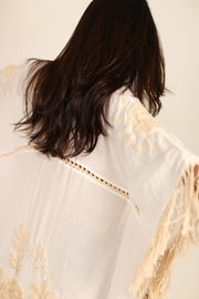 EMBROIDERED KAFTAN CASSI - sustainably made MOMO NEW YORK sustainable clothing, kaftan slow fashion