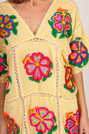 EMBROIDERED KAFTAN DRESS JOSIN - sustainably made MOMO NEW YORK sustainable clothing, kaftan slow fashion