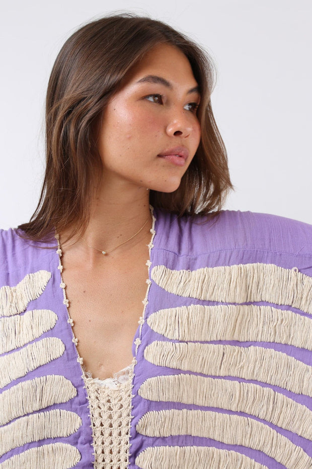 EMBROIDERED KAFTAN DRESS MARIE CLAIRE - sustainably made MOMO NEW YORK sustainable clothing, kaftan slow fashion