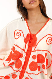 EMBROIDERED KAFTAN DRESS SANELA - sustainably made MOMO NEW YORK sustainable clothing, kaftan slow fashion