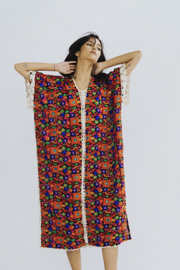 EMBROIDERED KAFTAN IDA - sustainably made MOMO NEW YORK sustainable clothing, kaftan slow fashion