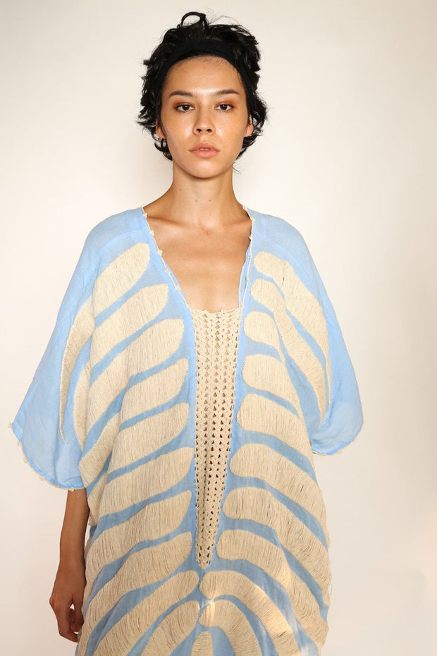 EMBROIDERED KAFTAN MARIE CLAIRE - sustainably made MOMO NEW YORK sustainable clothing, kaftan slow fashion