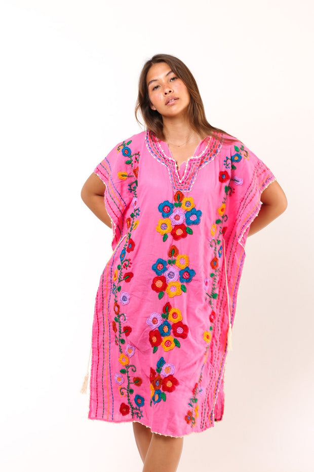 EMBROIDERED KAFTAN PHOEBE - sustainably made MOMO NEW YORK sustainable clothing, kaftan slow fashion