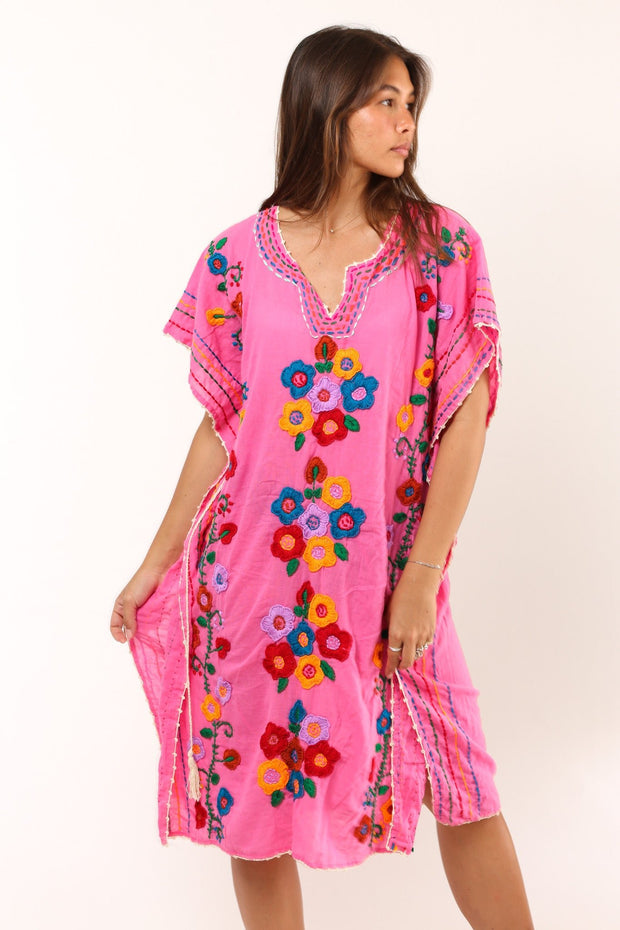 EMBROIDERED KAFTAN PHOEBE - sustainably made MOMO NEW YORK sustainable clothing, kaftan slow fashion